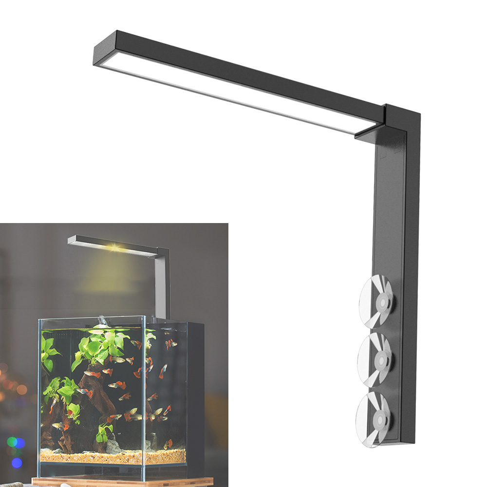 Aquarium Marine Lights - ABS ชามปลาขนาดเล็กไฟ LED ตั้งโต๊ะสำหรับตู้ปลาสาหร่ายพืชน้ำแบบสลับโหมดคู่ไฟเติมแสงสำหรับตู้ปลา