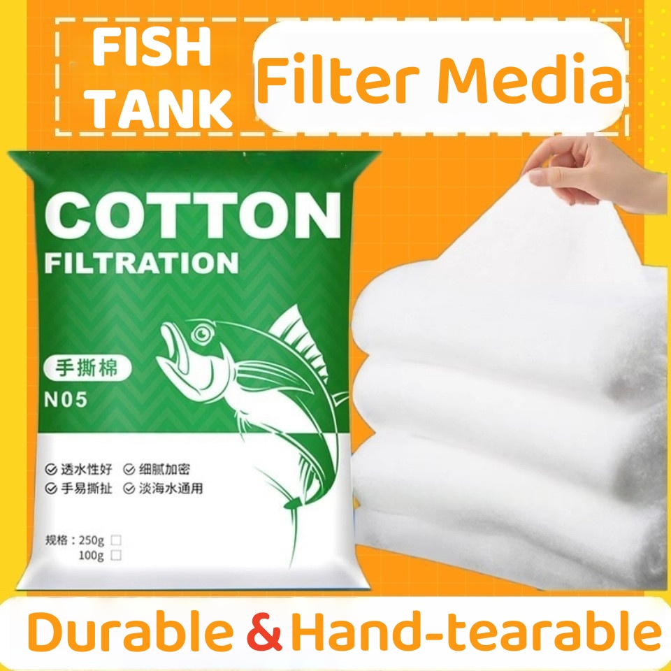 Saltwater Tank - ไบโอนิค แคชเมียร์ ฟิลเตอร์ฟลอสสำหรับตู้ปลา - ปราศจากฟีนอล ฉีกขาดด้วยมือสำหรับถังน้ำจืดและน้ำเค็ม
