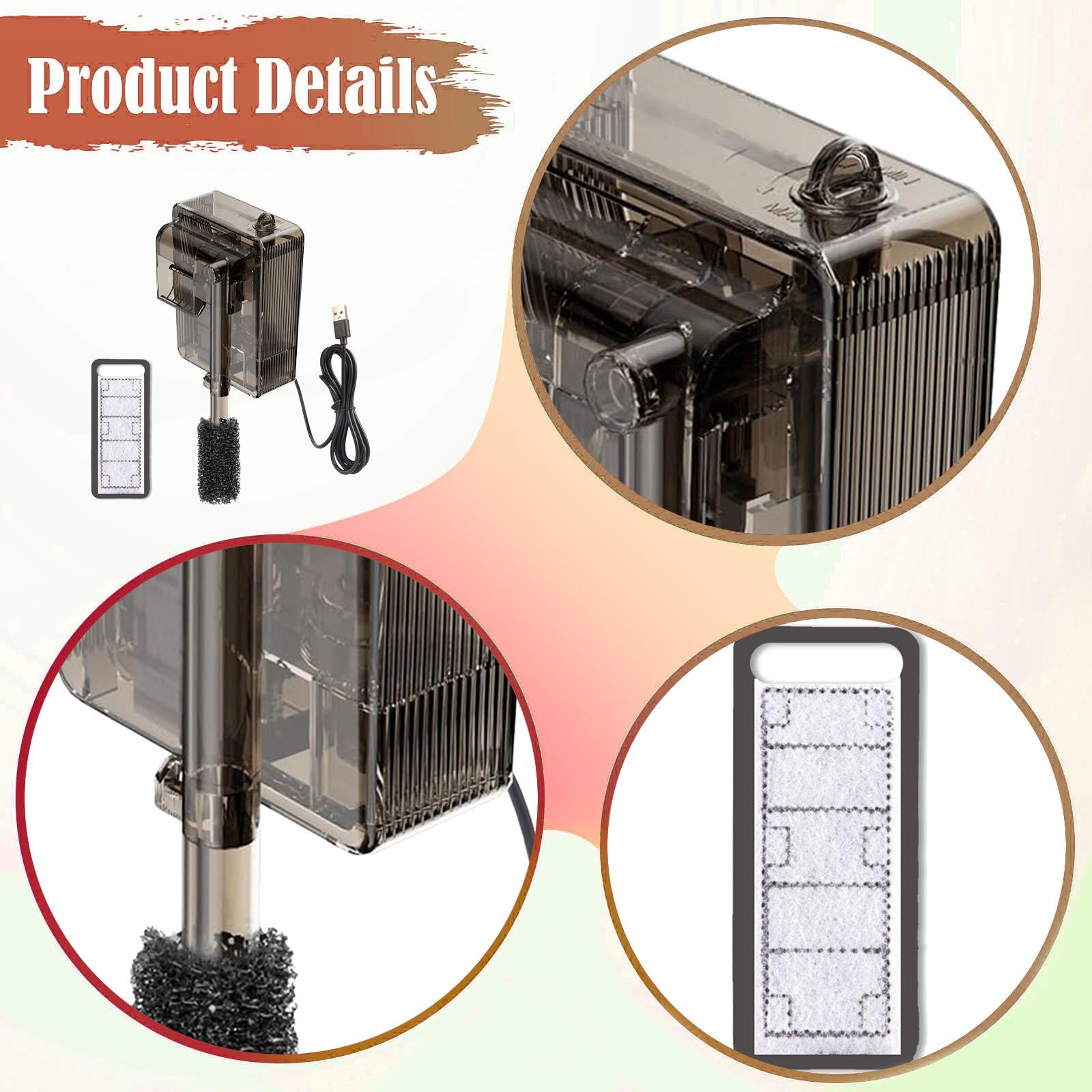 Saltwater Tank - กรองตู้ปลาแบบติดหลังตู้ ขนาดกะทัดรัด สำหรับตู้ปลาน้ำจืดและน้ำเค็ม แบบกรองน้ำตกปรับได้ ระบบกรองหลายขั้นตอน
