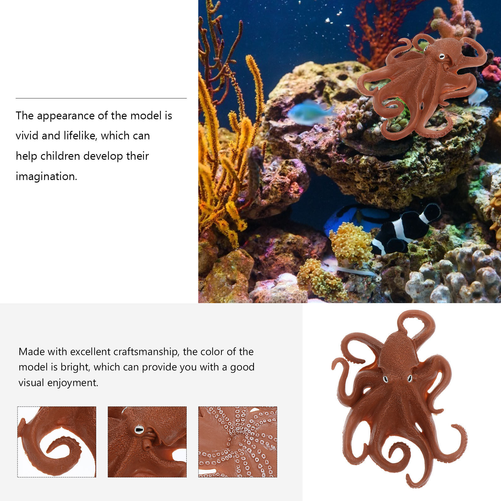 1 ชิ้น ปลาหมึกจำลอง สัตว์ทะเลพ - Ocean Aquarium บทวิจารณ์และราคา